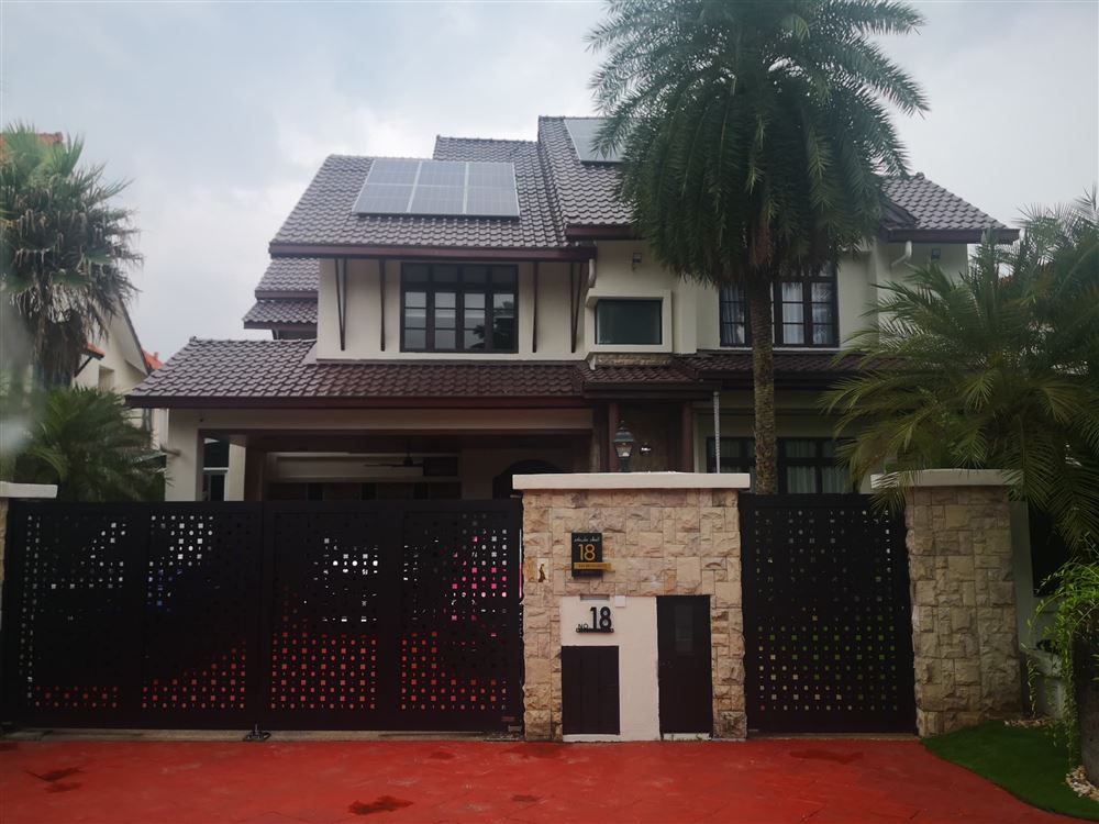 Landed bungalow with DOMOS smart gate system