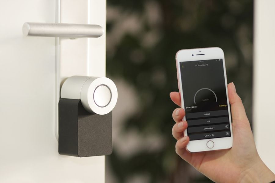 Controlling a smart door lock from a mobile phone app